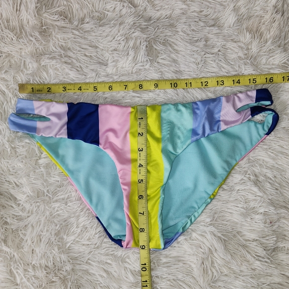 XL The Bikini Lab Color Block Shoulder Tie Bikini Set - Picture 7 of 9